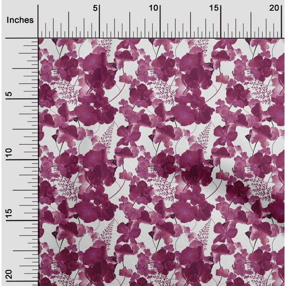 oneOone Viscose Jersey Dark Magenta Fabric Flower Watercolor Sewing Fabric By The Yard Printed Diy Clothing Sewing Supplies 60 Inch Wide