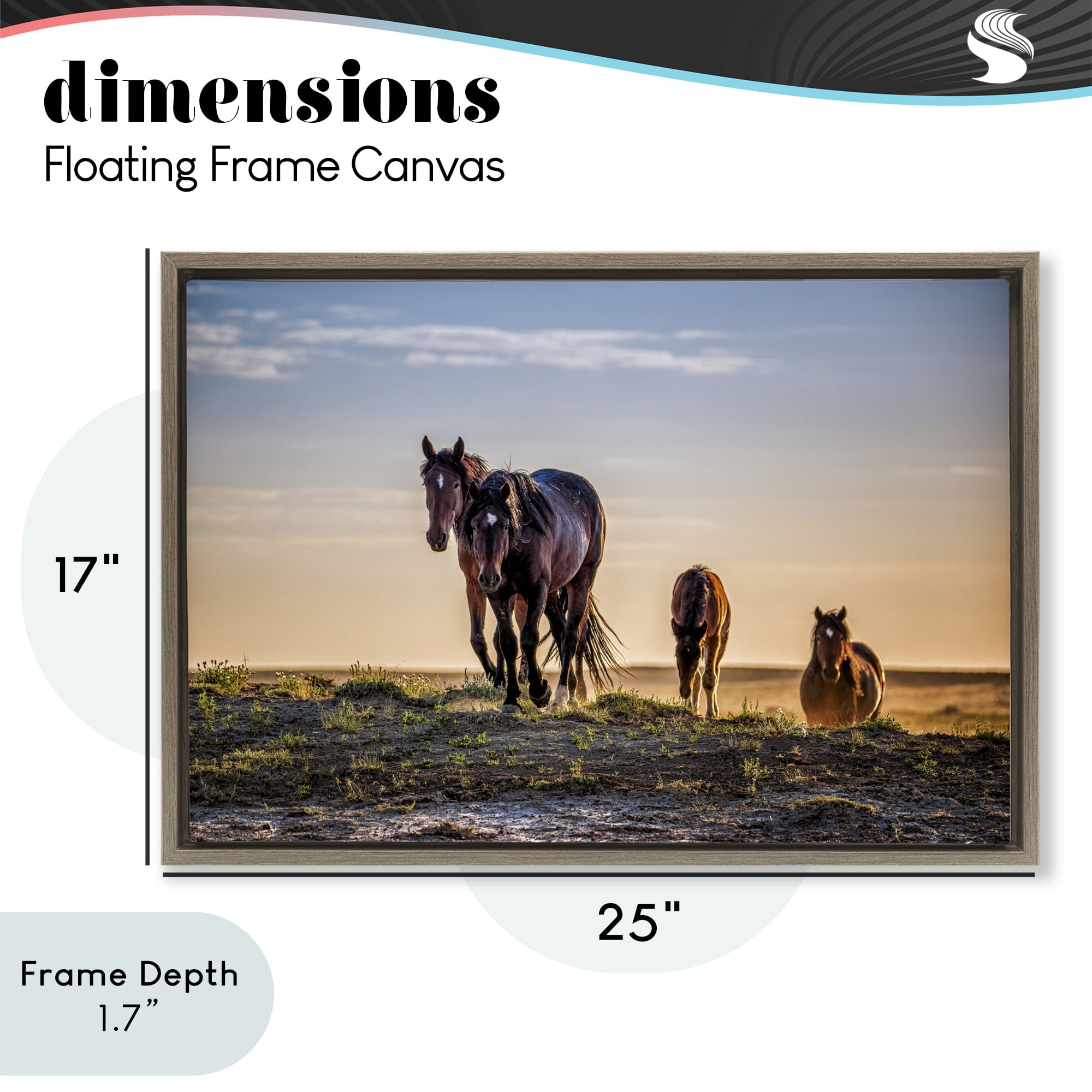 Stupell Industries Horses Coming Home Brown Framed Floater Canvas Wall Art, design by Tim West