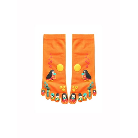 

Allegra K Women s 2 Pair Japanese Cartoon Print Five Toe Socks