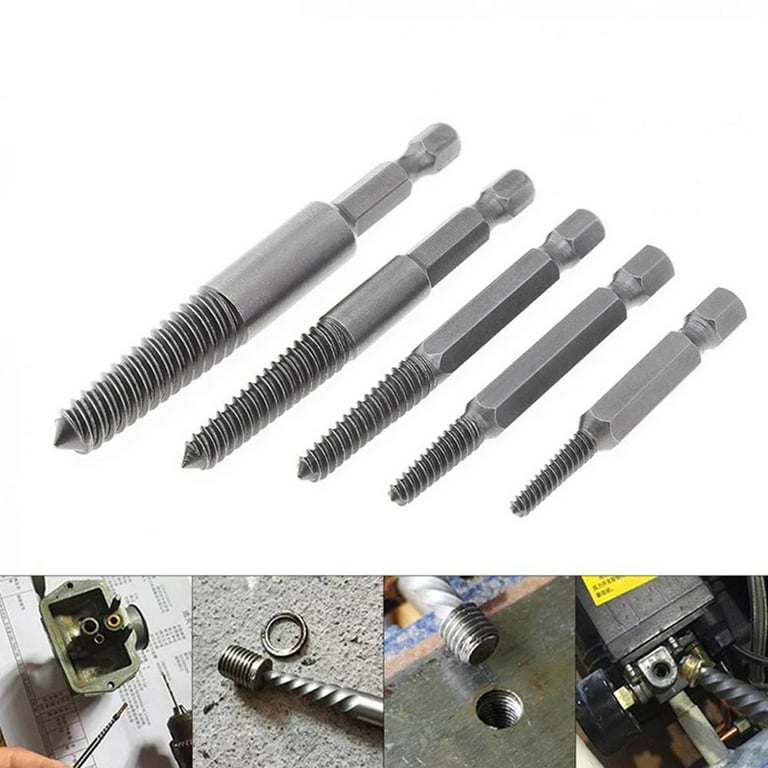 5x Damaged and Stripped Screw Extractor Easy Out Remover Tool for M3-M18  Thread