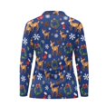 thumbnail image 5 of Yuyamidu Christmas Women's Golf Shirts Deer Wreaths Zipper V-Neck Long Sleeve Golf Tennis Shirts Hiking Athletic Workout Yoga Tops Size M, Blue, 5 of 8