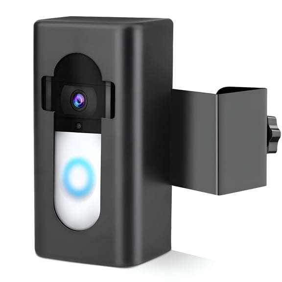 GJX No-Drill Video Doorbell Mount - Anti-Theft Bracket Compatible with Video Doorbell 1/2/3/4 Pro - Tool-Free Installation for Inward Opening Doors - ABS & Stainless Steel