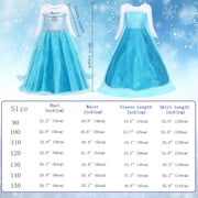 Jurebecia Princess Dress for Girls Birthday Party Blue Costume up Toddlers Kids Christmas Halloween Cosplay Clothes with Accessories 4T(3-4Years)