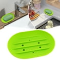 thumbnail image 2 of Soap Dish with Drain Soap Holder, Easy Cleaning Soap Saver Holder Soap Drying Rack, Durable Soap Tray for Shower Shelf Bathroom Kitchen, Reusable & Convenient, Multicolor(Green,4.5x3.1"), 2 of 9