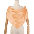 thumbnail image 2 of INSPIRE CHIC Women's Satin Neck Scarf Square Silky Solid Neckerchief Head Wrap Bandanas Coral 90x90cm/35.4x35.4 inches(LxW), 2 of 6