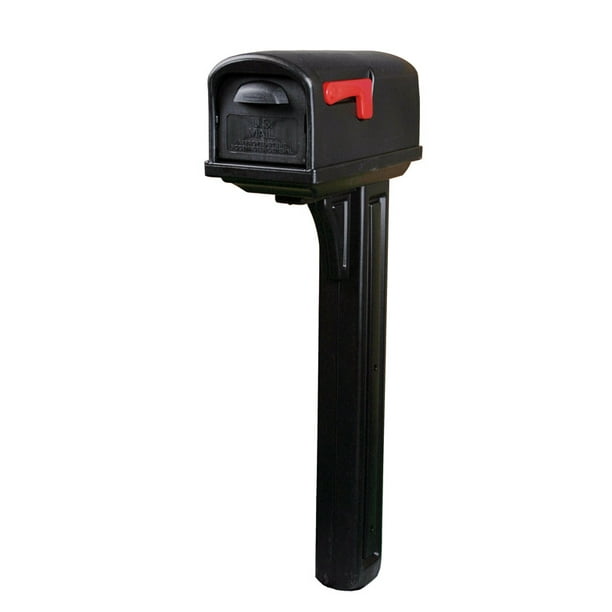 Gibraltar MailboxesClassic AllinOne, Medium, Plastic, Mailbox and Post Combo, Black, GCL10000B