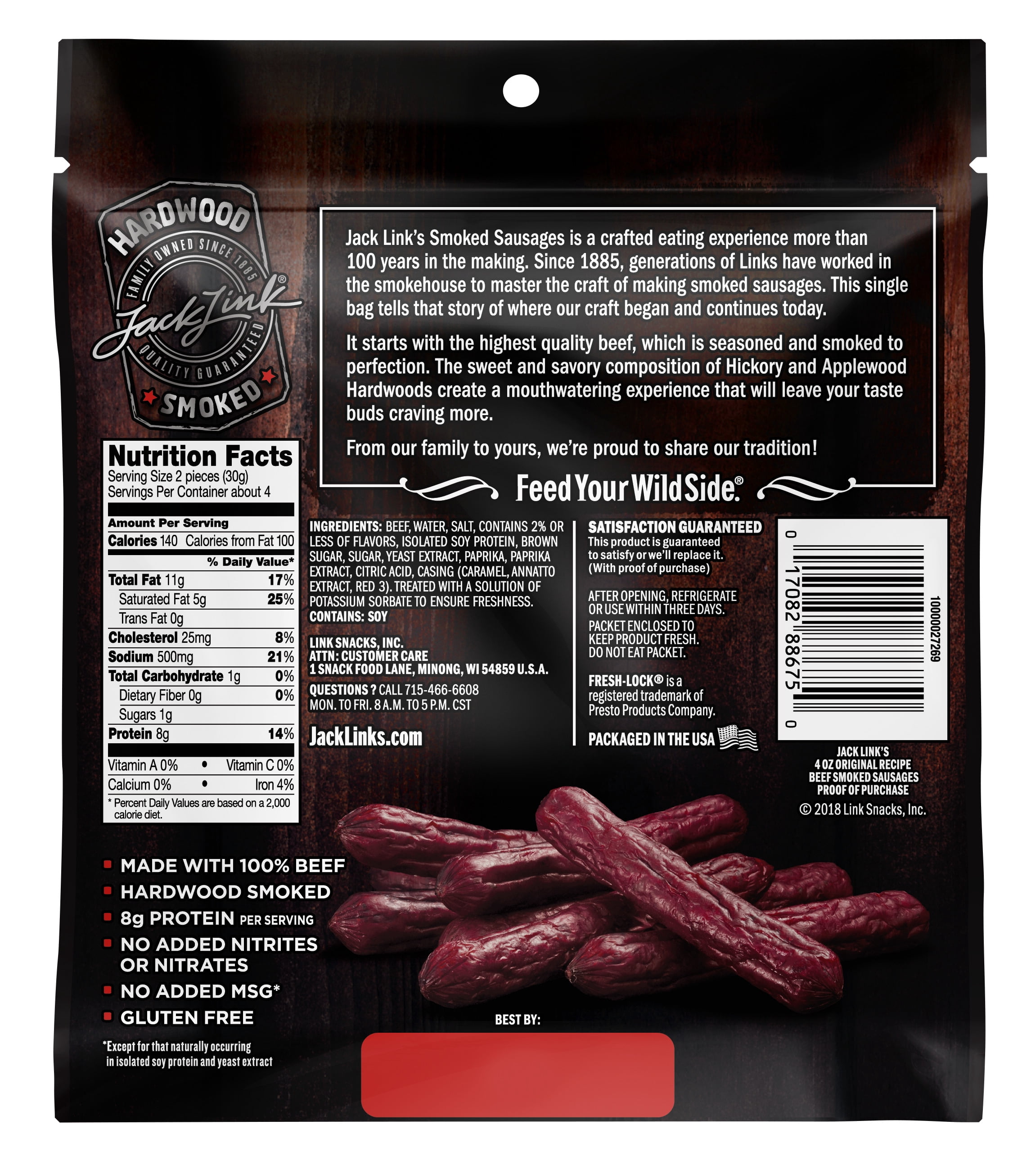 Jack Links Bagged Beef Smoked Sausages