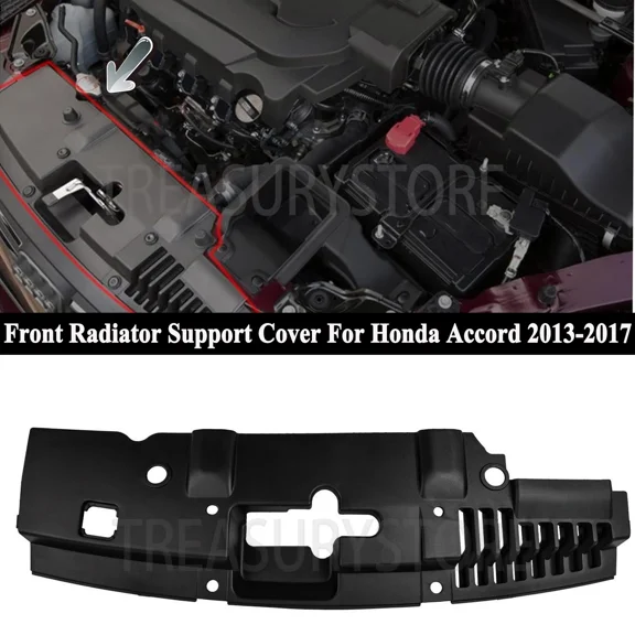 Front Radiator Grille Support Sight Cover For Honda Accord 2013-2017 Matte Black