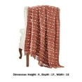 thumbnail image 5 of Veria 60 x 70 Cotton Throw with Pompom Stripe Design The Urban Port,Red- Saltoro Sherpi, 5 of 5