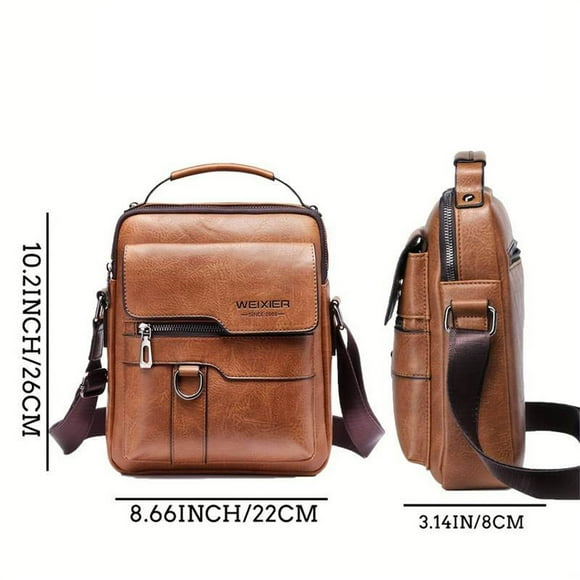 Rbaofujie Travel Bag Crossbody Bag Men's Shoulder Bag Vintage Leather Vertical Hand Business Men's Casual Leather Bag Satchel Bag for Men Gift for Father /Anniversary School Bags for Girls
