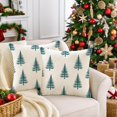 thumbnail image 2 of Christmas Tree Pillow Covers 20x20 Inch Set of 2 Xmas Winter Decorative Throw Pillow Cover White Trees Decoration Holiday Farmhouse Pillow Case for Home Sofa Christmas Decor Red, 2 of 6