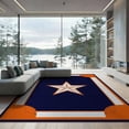 thumbnail image 2 of ODIKA Football Texas Star Emblem With Vintage Sports Pennant Border Design for King Size Bedroom, Master Suite, Under Bed, Foldable Easy Care, 2 of 7
