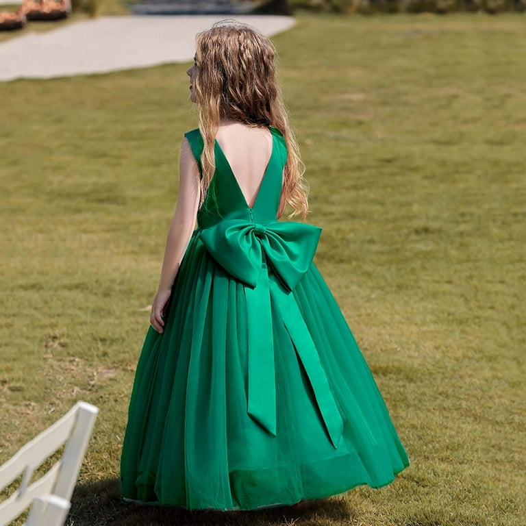 Kids Green Dress for Girls Ruffle Tulle Dress Toddler Girls Formal Dresses  Little Girl Dresses 6-7 year - Walmart.com