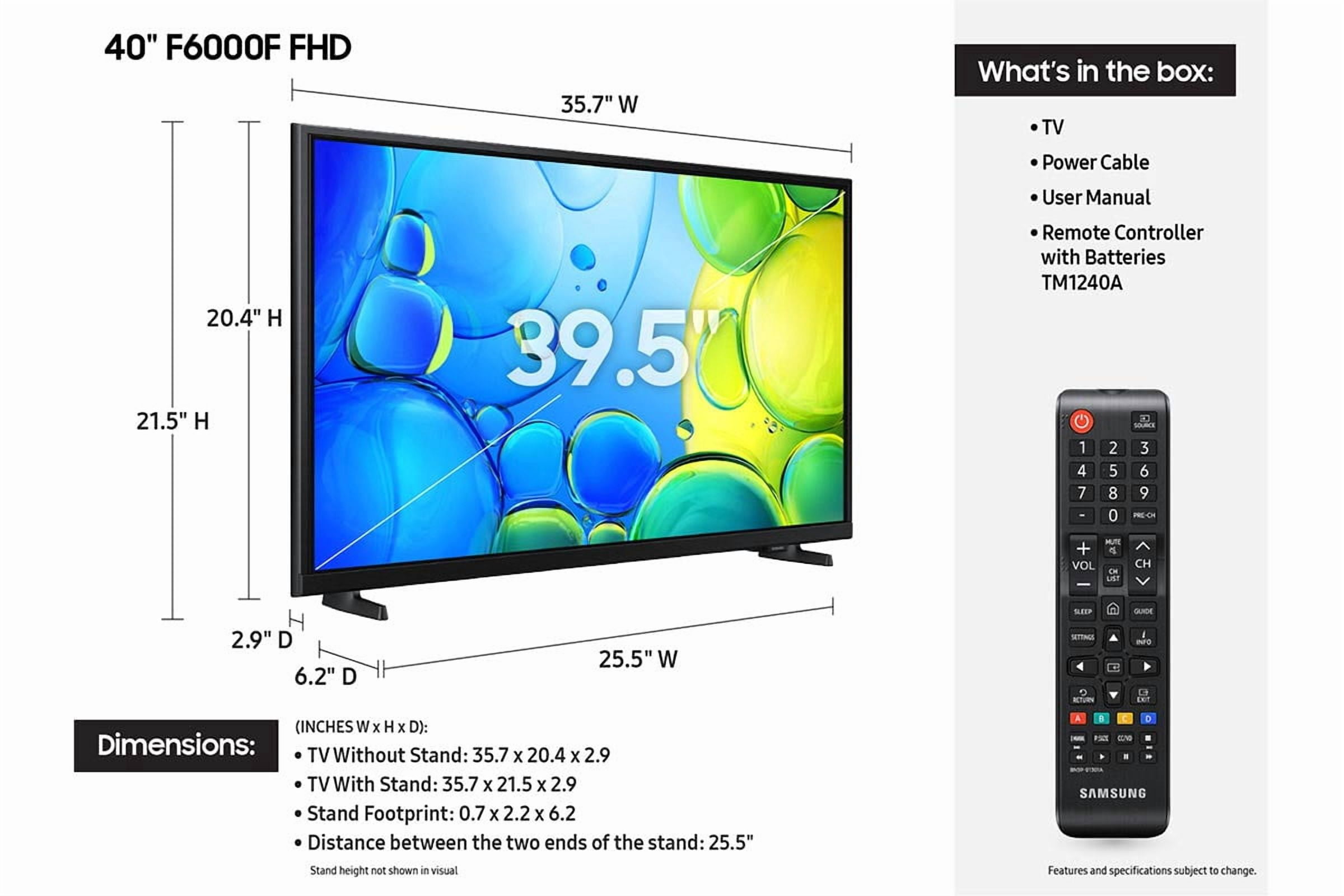 Samsung 40” Class Full HD F6000F Smart TV 2025 - UN40F6000FFXZA