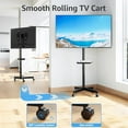 thumbnail image 6 of Rolling TV Stand Mobile TV Cart for 23-60” TVs, Portable TV Floor Stand with Wheels for 27 32 40 43 50 inch Flat/Curved TVs, Height Adjustable, Tilting Mount, Max VESA 400x400mm, MU1117, 6 of 9