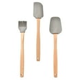 thumbnail image 2 of 3Pcs Khaki Silicone Spatula Set For Baking And Cooking With Flat Handle Easy To Clean, 2 of 8