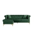 thumbnail image 2 of Chic Home Ohau Left Facing Velvet Upholstered Sectional Sofa, 2 of 6