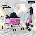 thumbnail image 3 of YRLLENSDAN Folding Dog Stroller, Lightweight Pet Stroller Cat Stroller Jogging Travel Carrier 4 Wheel Waterproof Puppy Stroller Animal Stroller for Medium Small Dogs, 3 of 7