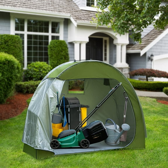 Bike Storage Shed 210D Oxford Fabric Water Proof Outdoor Covers Tent OD Green