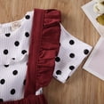 thumbnail image 4 of BemeyourBBs Toddler Baby Girls Summer Clothes Vintage Infant Baby Girls Summer 2 Piece Outfit Polka Dot Collar Short Sleeve T-Shirt and Ruffle Suspender Skirt Set, 4 of 7