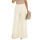 thumbnail image 3 of VISgogo Pantalones de pierna ancha para mujer, cintura alta, color sólido, con cordón, informal, para fiesta, club, pantalones sueltos VISgogo  moda, 3 of 4