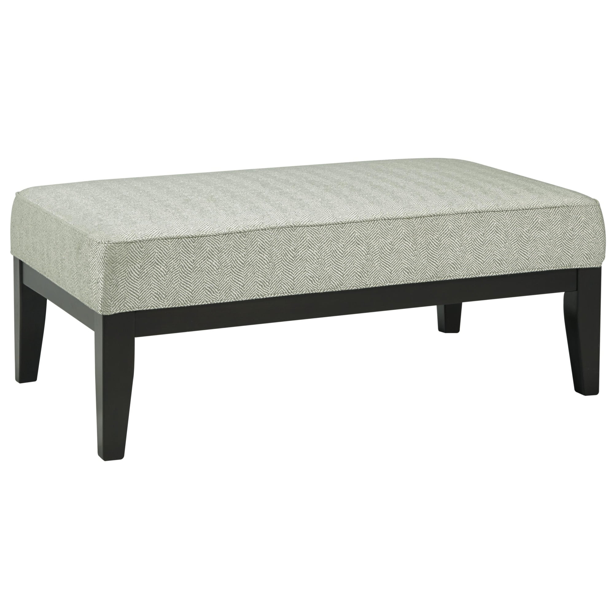 Contemporary Style Wooden Oversized Ottoman with Herringbone Pattern