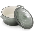 thumbnail image 3 of MegaChef 2.7 Quart Round Enameled Cast Iron Casserole in Gradient Gray, 3 of 7