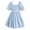 Light Blue., variant on Agkizg Girls Short Sleeve Dresses Crewneck Solid Color Casual A Line Cottons Girl Sundress Dresses