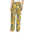 thumbnail image 3 of Goofa Vintage White Yellow Sunflower Printed Soft Pajama Pants for Women, Wide Leg Comfy Casual Lounge Yoga Pants-XX-Large, 3 of 9