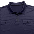 thumbnail image 5 of DayScoop Mens Fashion T-shirt Casual T Shirt Long Sleeve Button Double Pockets Solid Turndown Collar Tops Tees, 5 of 6