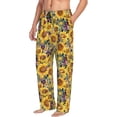 thumbnail image 3 of Mens Pajama Pants - Soft Sleep & Lounge Pants for Men, Sunflowers Vintage Cuteness Casual PJ Bottoms Pants with Pockets, 3 of 5