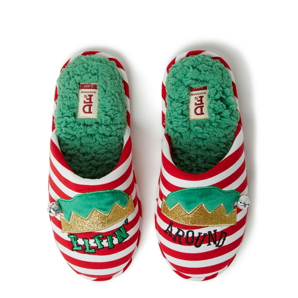 Dearfoams DF by Dearfoams Women's Christmas Elf Scuff Slippers