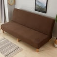 thumbnail image 4 of Dowbom Armless Waterproof Sofa Slipcover,Sofa Cover Thicken High Stretch Non-slip Furniture Protector Elastic Couch Cover for Pets Cat Dog Kids-Brown, 4 of 7