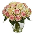 thumbnail image 1 of Nearly Natural 1837 Rose & Hydrangea Bouquet Artificial Arrangement, 1 of 3