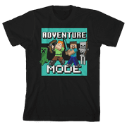 Minecraft Online Video Game Adventure Mode Youth Boys Black Graphic Tee- XL