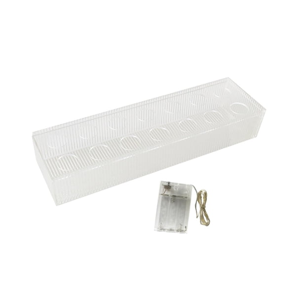 Jarrón de flores acrílico con luces LED, cadena artística, decoración de macetas, jarrones con capullos, cajas de flores, soporte de agua para celebraciones, escritorios en 35cmx10cmx6.5cm