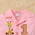 thumbnail image 4 of IBTOM CASTLE Baby 1st Birthday Outfit Girls Jungle Animal Giraffe Birthday Dress Tiered Tulle Hat Newborn Cake Smash Photo Shoot Pink, 4 of 7