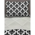 thumbnail image 3 of Fleur De Lis Comforter & Sham Bedding Set, Monochrome Royal Lily Pattern Victorian Inspiration Ornamental Vintage Design, 3 pcs Duvet Set Microfiber Filling Quilt, 5 Sizes, Black White, by Ambesonne, 3 of 4