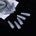thumbnail image 1 of 100pcs Solid Color Plastic Shiny High-Hard Holiday Nails Simple Pointed Fake Nail Extension Press on Nails Manicure (light gray), 1 of 1