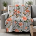 thumbnail image 2 of Red Rose Blanket Soft Cozy Warm Throw Blanket for Couch, Plush Fuzzy Flannel Fleece Blankets for Sofa, Farmhouse Romantic Botanical Floral Vines Bed Blankets Lightweight Gifts for Women, 50"x80", 2 of 9