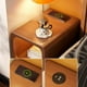 thumbnail image 4 of Mesita de noche minimalista de madera maciza, mesita de noche ultraestrecha con luz, organizador compacto para dormitorio de alquiler, unidad de almacenamiento delgada, 4 of 4