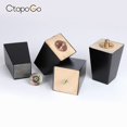 thumbnail image 3 of Patas de muebles de madera de 5 pulgadas, patas de sofá de madera, juego de 4 patas de repuesto cuadradas negras modernas de mediados de siglo para mesita de noche seccional, sillón, sillón reclinable, 3 of 5