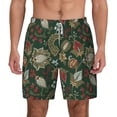 thumbnail image 2 of Goofa Red Leaves Printed Men's Swim Trunks Board Shorts Quick Dry Mens Swimming Trunks with Compression Liner,Breathable Fit Hawaii Beach Shorts-Small, 2 of 9