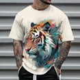 thumbnail image 2 of Youmylove Men's T-shirt Tiger Printed Short Sleeve Crew Neck Loose Casual Fashionable Tees Male's top Fashion Dailywear Leisure Versatile, 2 of 4