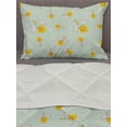 thumbnail image 3 of Bees Comforter & Sham Bedding Set, Honeycomb Animals Color Splashes Art Hearts Floral Ornaments, 3 pcs Duvet Set Microfiber Filling Quilt, 5 Sizes, Pale Green Earth Yellow, by Ambesonne, 3 of 4