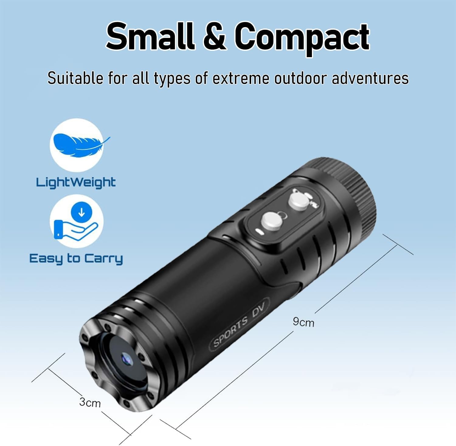 WiFi Helmet Camera, HD 1080P Bike Motorcycle Helmet Camera, IP66 Waterproof Action Camera for Cars, Bicycle, Motorbike & Sports Helmet (Without Card)