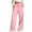 Pink, variant on Womens High Waisted Trousers Fashion Solid Color Straight Wide Leg Casual Long Pants With Pocket Blue L