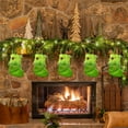 thumbnail image 5 of JeashCHAT Mini Green Christmas Stockings with Initial, 7" Personalized 26 Letter Christmas Stocking Ornaments Candy Bag Socks for Holiday Party Family Christmas Tree Fireplace Decoration, 5 of 5