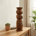 thumbnail image 4 of 12" Handmade Wooden Primitive Pineapple Head Tribal Statue Sculpture Tiki Bar Totem Handcrafted Gift Home Decor Accent Figurine Decoration Hand Carved, 4 of 8