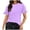 Purple, variant on Womens Tops Shirts Casual Ruffle Short Sleeve Dressy Summer Spring Outfits Trendy Clothes Women Tees Blouses Beige S